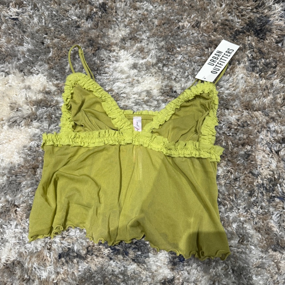 NWT UO Out From Under Green Tulle Babydoll Cami